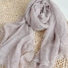 Wool Tencel Solid Ruched Lightweight Scarf - Lavender / One Size