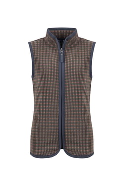 Weird Fish Giselle Printed Microfleece Gilet Brown Size 18