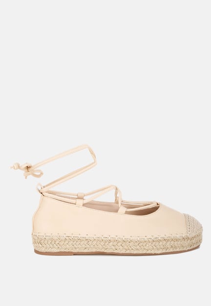 Alaya Woven Toe Lace-Up Espadrilles