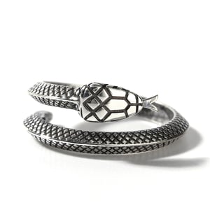 Jeulia "Pure Desire" Snake Sterling Silver Men's Ring