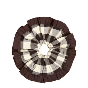 Damson Madder Frill Edge Scrunchie Butter Gingham