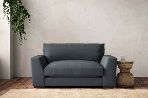 nkuku Guddu Love Seat | Make To Order | Brera Linen Dusk | No Colour