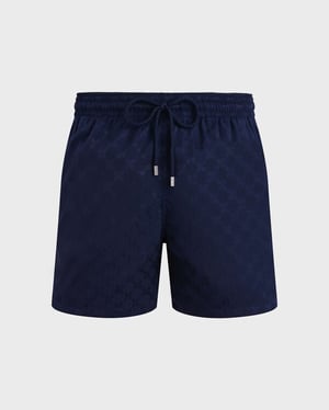 Vilebrequin - Men Swim Shorts Turtle Monogram - Swimwear - Moopea - Blue - Size XXXL