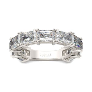 Jeulia Simple Radiant Cut Sterling Silver Women's Band