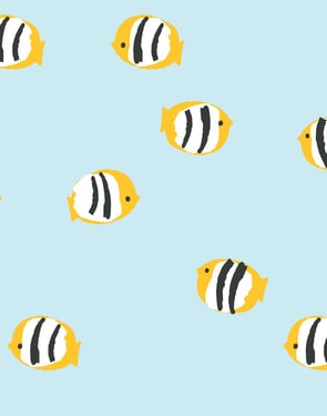 Rosa Fish' Wallpaper by Tea Collection - Sky - Traditional / 27 in. x 27 ft.