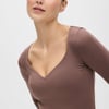 Iconic 3/4 Sleeve MicroPerle Top - cappuccino / L