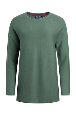 Weird Fish Dalla Knitted Crew Neck Jumper Dark Jade Size 8