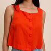 Orange Button Front Sammie Top