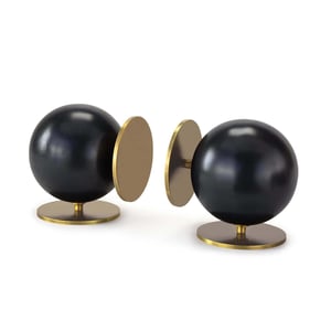 Grant Blackened Brass Steel Bookends