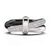 Jeulia Classic Black and White Trinity Ring