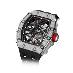 TSAR BOMBA Men's Luxury Skeleton Automatic Watch | Black | The Elemental TB8209D | Cubic Zirconia Bezel | Sapphire Glass 50M Waterproof FKM Rubber Strap