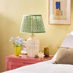 Smaller Marcie table lamp in natural whitewash