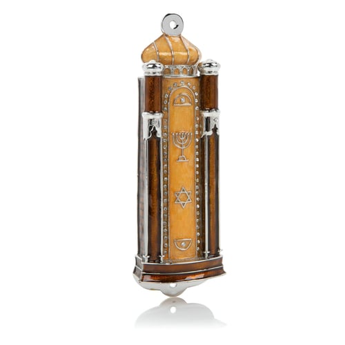 Brown Modern Holy Ark Mezuzah