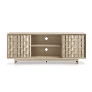 COLAMY TV Stand with Storage - Oak