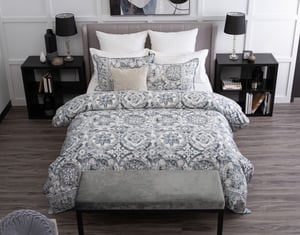 QE Home Sonesta Duvet Cover, TENCEL™ Lyocell, Geometric, Grey, King