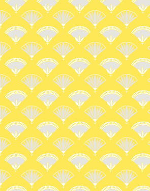 Lotus Papyrus' Wallpaper by Tea Collection - Daffodil - Traditional / 27 in. x 27 ft.