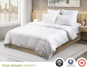 QE Home Eminence Hungarian Down Duvet, Crafted in Canada, RDS Certified, Super King