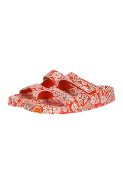 Weird Fish Appledore Printed Pool Sliders Tango Red Size 6