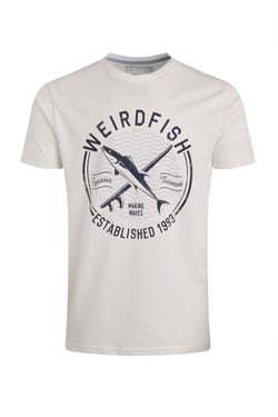 Weird Fish Hudson Organic Cotton Front Print Branded T-Shirt White Size XL