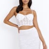 Let's Go Party Lace Crop Top White