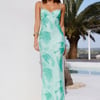 Gracelyn Mesh Maxi Dress Green