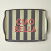 Line Striped 'Ciao Bella' Melamine Serving Tray