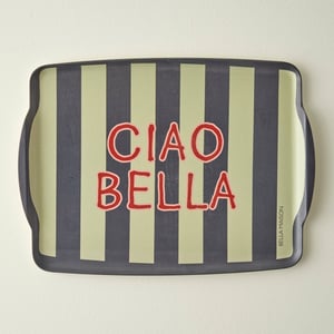 Line Striped 'Ciao Bella' Melamine Serving Tray