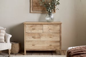 nkuku Vivan Grooved Chest Of Drawers | Bedroom Furniture | Natural | 220 x 240 cm