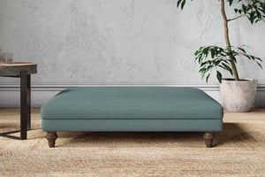nkuku Marri Dining Footstool | Make To Order | Grand | Recycled Cotton Airforce