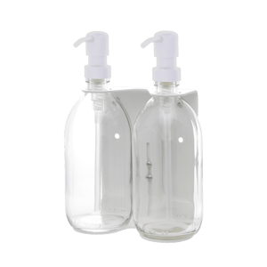 White Double Wall Mounted Soap Dispenser