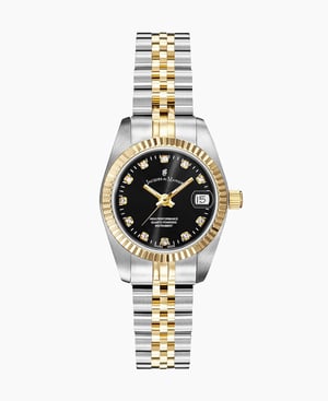 Inspiration  Elegance 26MM Three-hands Date Two-tone Black dial Stainless steel swiss watch - 26 mm