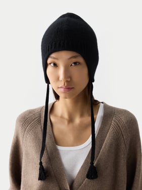 Ultimate Warmth Knit Tie Hat - One Size / Black / AK0279-1481