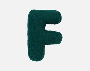 QE Home Alphabet Letter Cushion in F, Green