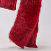 AKIRA Azalea Wang Langleye Thigh High Fur Luxe Boot | Red | Size 10
