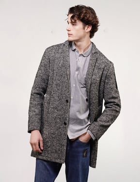 Kestin Hare Tweed Patched Frock Coat