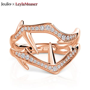 Jeulia x Leyla Thorn Wilderness Men's Rose Gold Ring
