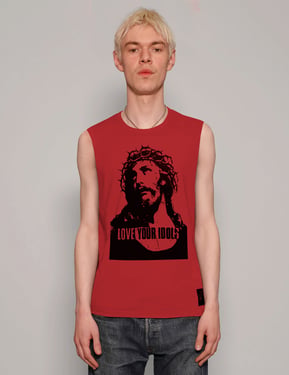Love Your Idols' Vest in Red
