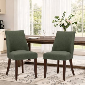 COLAMY KAVA Modern Casual Dining Chair - Green / Set of 2