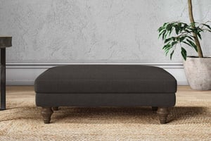 nkuku Marri Dining Footstool | Make To Order | Medium | Brera Linen Espresso
