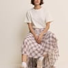 Pink Check Midi Skirt