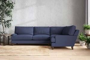 nkuku Marri Right Hand Corner Sofa | Make To Order | Grand | Recycled Cotton Navy