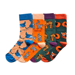 Orange Lover 4 Bamboo Sock Set | UK Adult 7-11