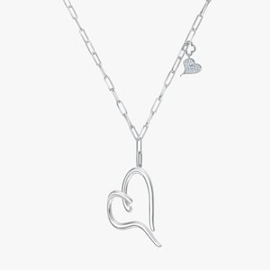 Heart Charm Diamond Necklace - 0.10 CT