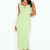 New Planets Ribbed Midi Dress Sage