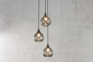 nkuku Ziva Recycled Glass Cluster Pendant | Lights | One Size | Green Smoke