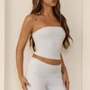 BASE Luxe Rib Strapless Bandeau Grey Marle