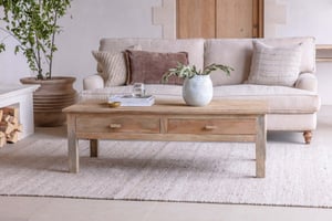 nkuku Laali Grooved Mango Wood Coffee Table | Tables | One Size | Natural