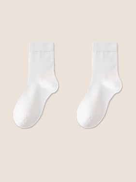 Wool Blend Warm Thick Knit Socks - White / One Size