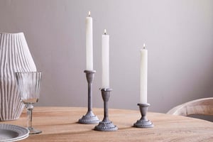 nkuku Moremi Candle Holders Set Of 3 | Candles Holders & Lanterns | Aged Zinc