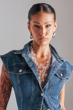 AKIRA Cross Me Clear Necklace